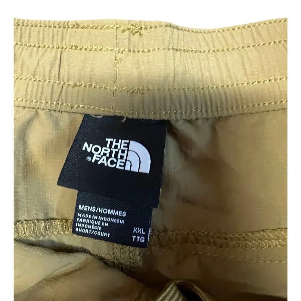 The North Face Men's Nylon Shorts Khaki/Brown Elastic Waist Drawstring XXL